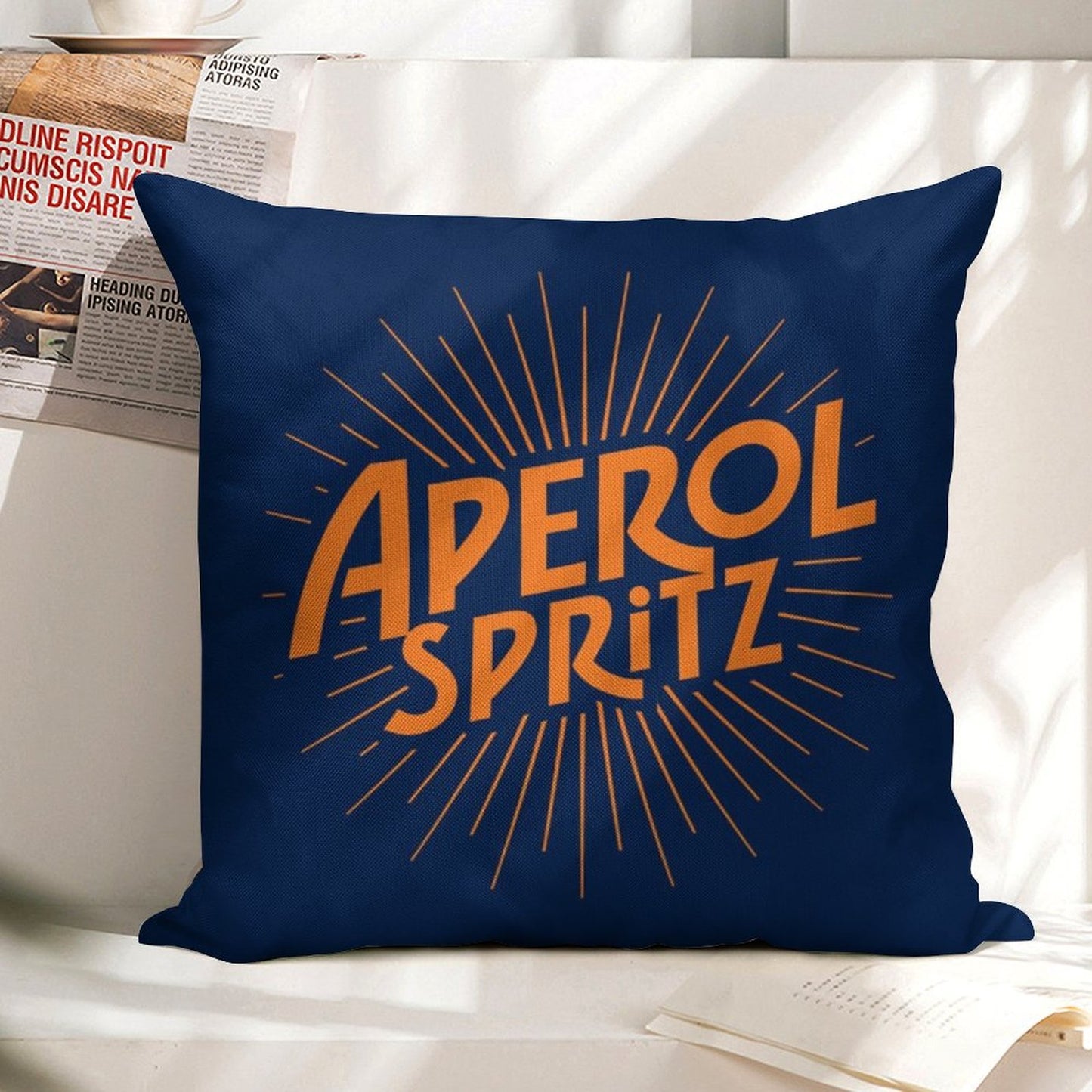 APEROL SPRITZ Linen Throw Pillow Cover