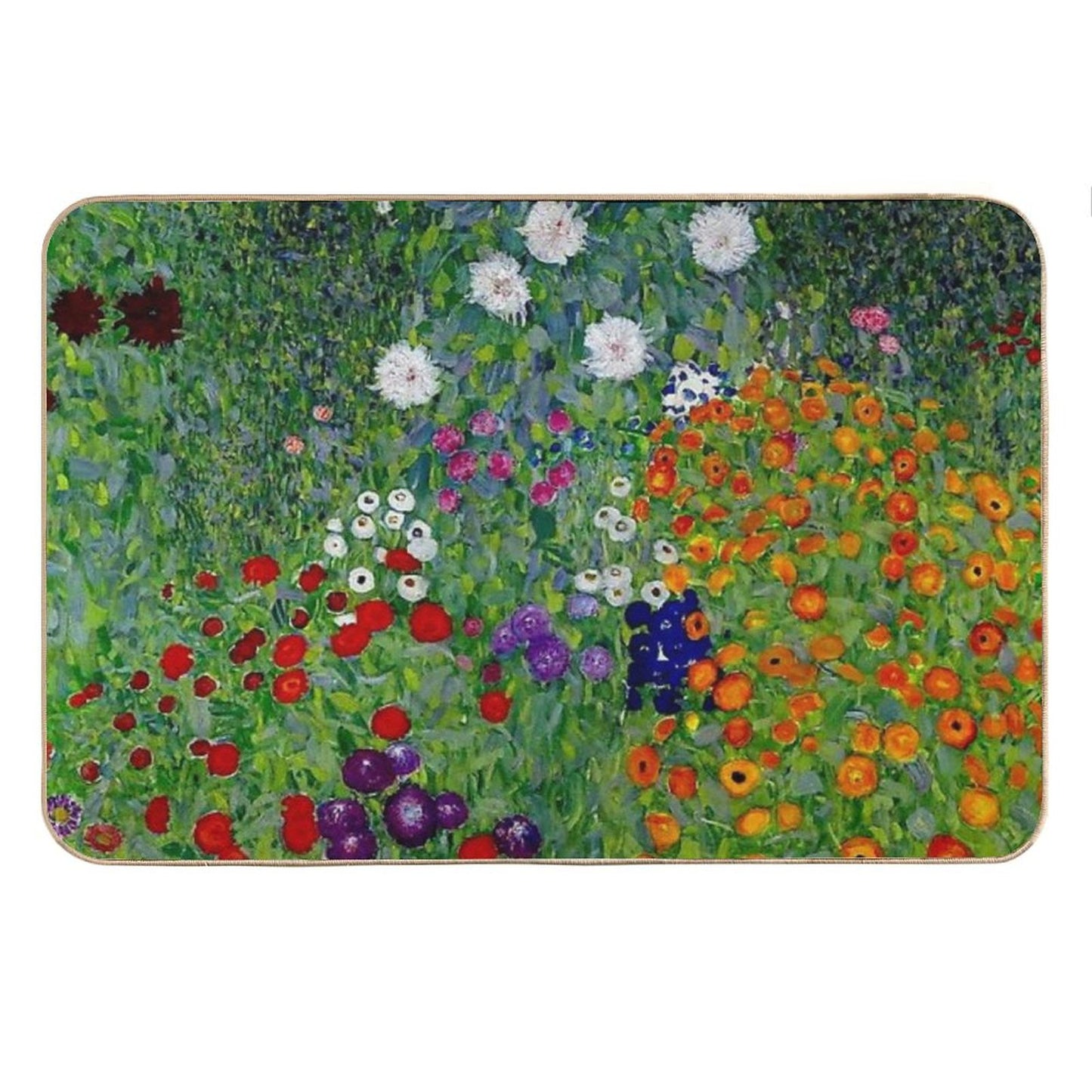 GUSTAV KLIMT  Vintage 1918 Bauerngarten Flower Garden Print Bath Mat