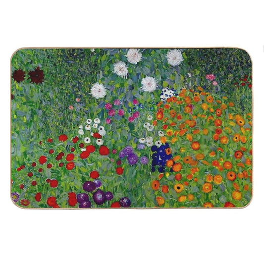 GUSTAV KLIMT  Vintage 1918 Bauerngarten Flower Garden Print Bath Mat