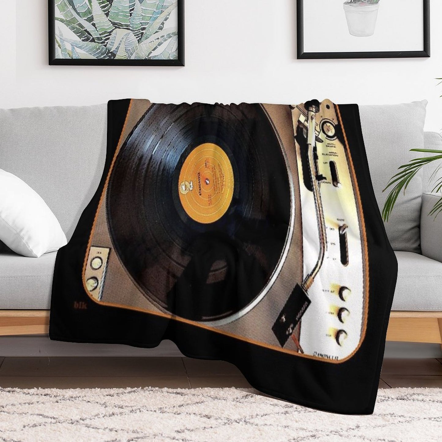 Vintage Pioneer Turntable 1976 Electronics PL-117D Throw Blanket