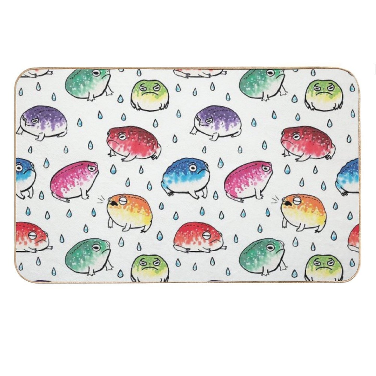 Round Rain Frogs Bath Mat