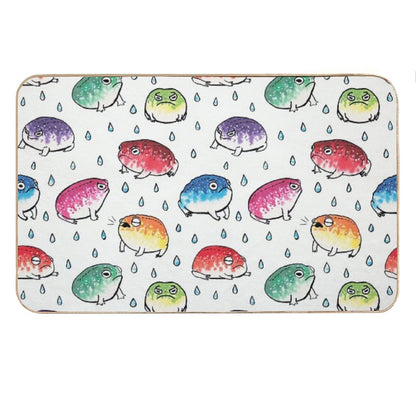 Round Rain Frogs Bath Mat