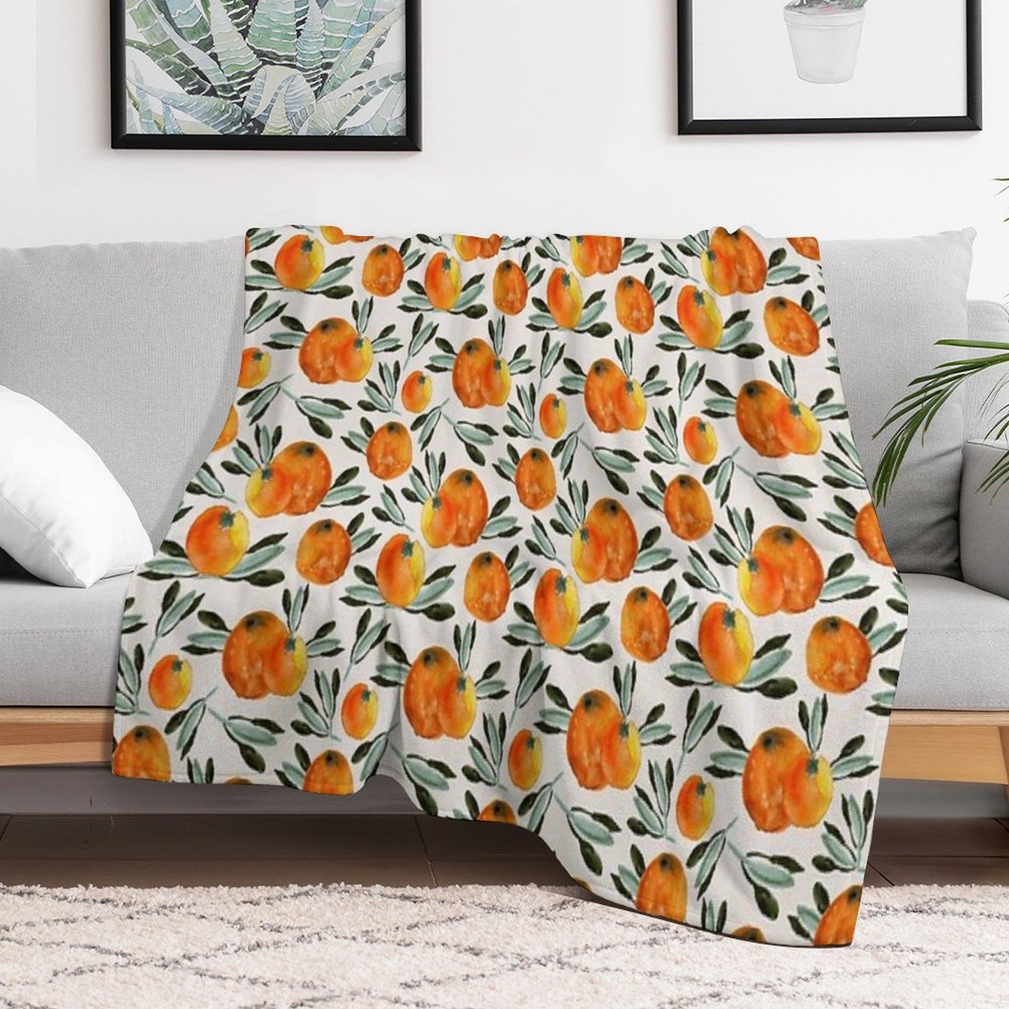 Sunny Orange Throw Blanket