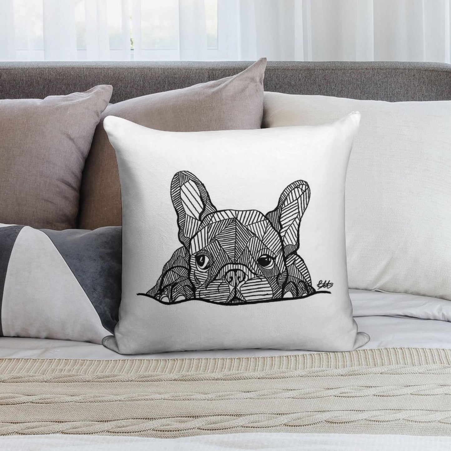 French Bulldog Puppy Soft Durable Construction Throw Pillow