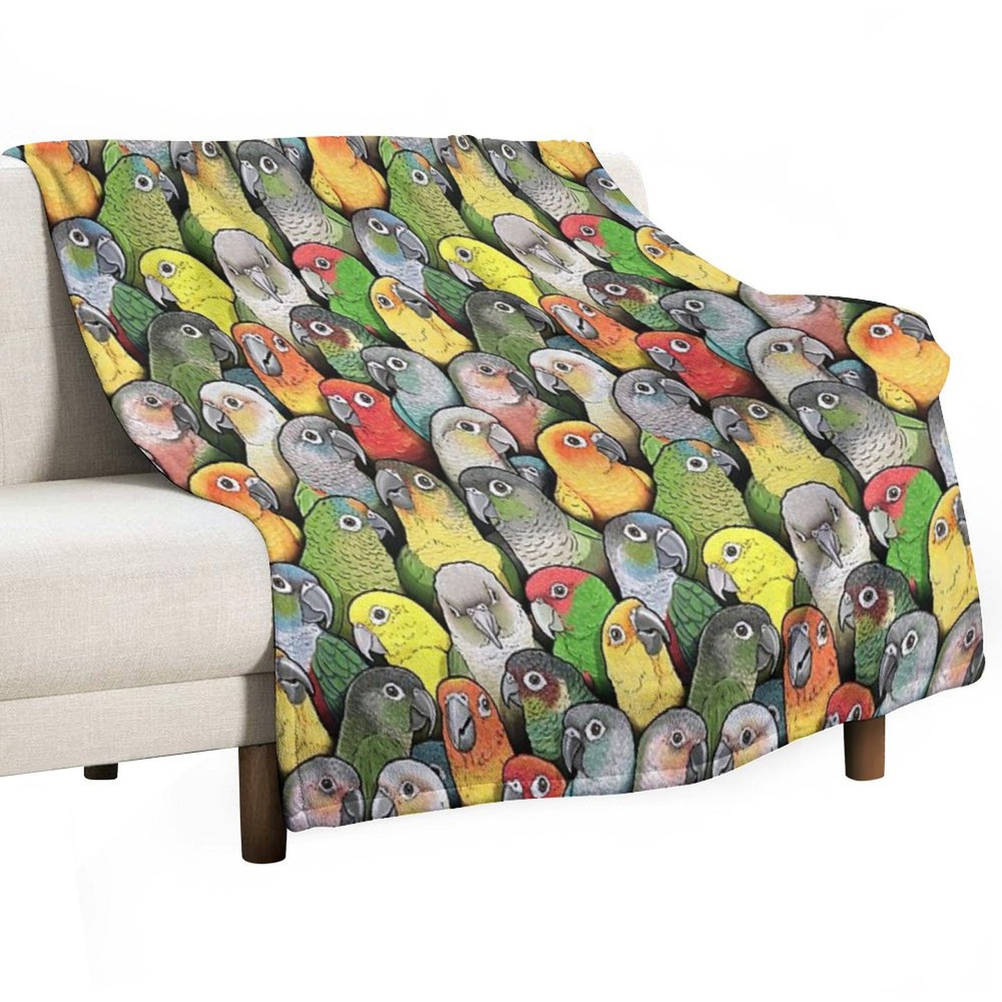Colour of Conures Throw Blanket