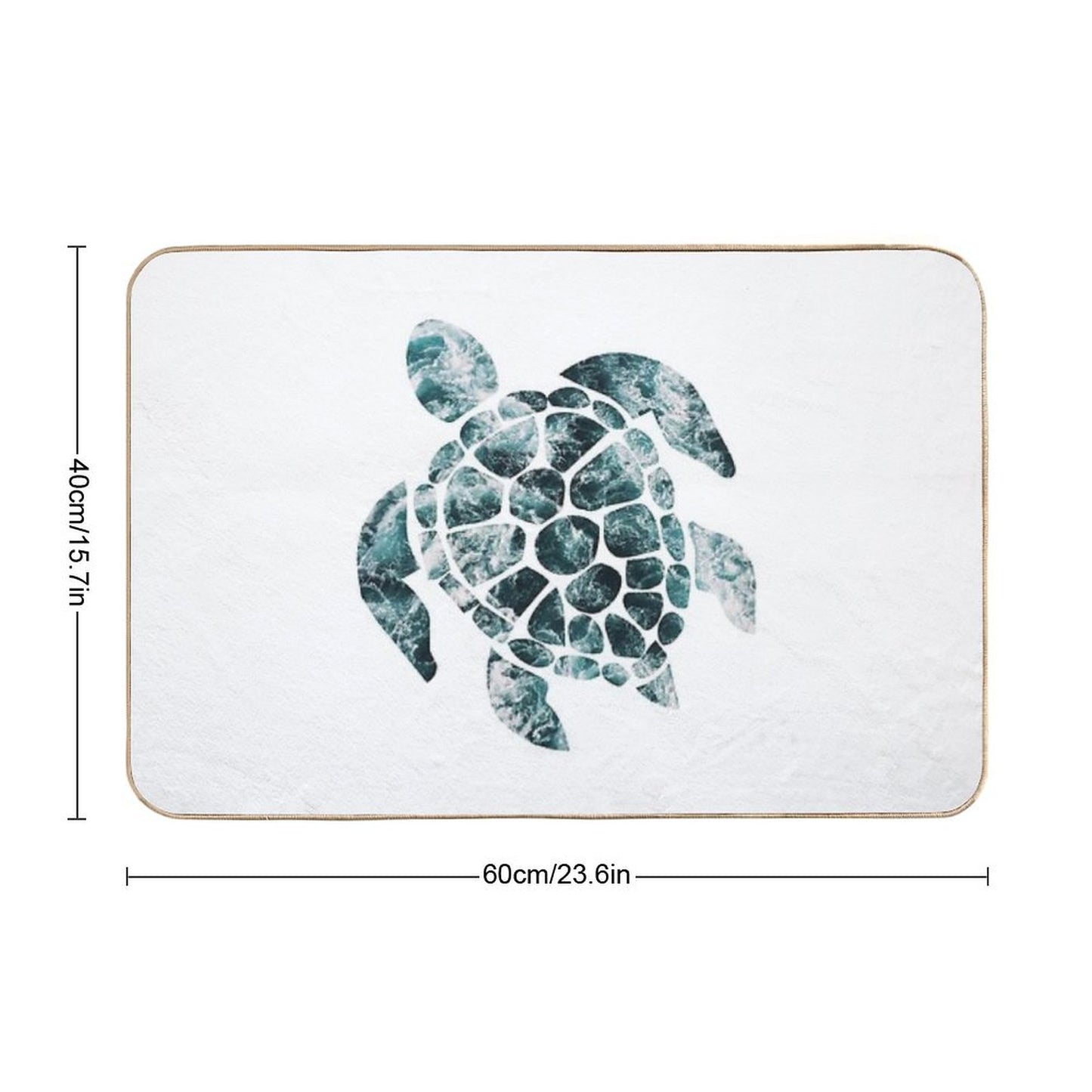 Sea Turtle - Turquoise Ocean Waves Bath Mat