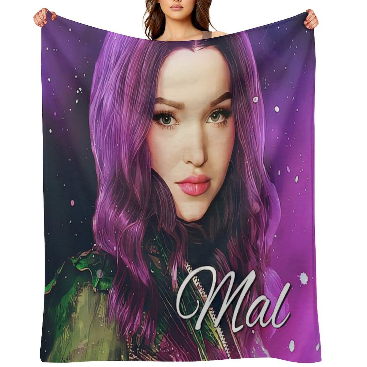 Mal Purple Pink Princess - Descendants 3 Throw Blanket