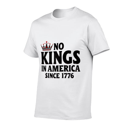 No Kings In America Since 1776 Raglan Baseball  Summer-ready Fabric T-Shirt