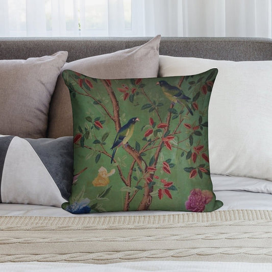 Green Dream Chinoiserie Soft Warmth Comfort Throw Pillow