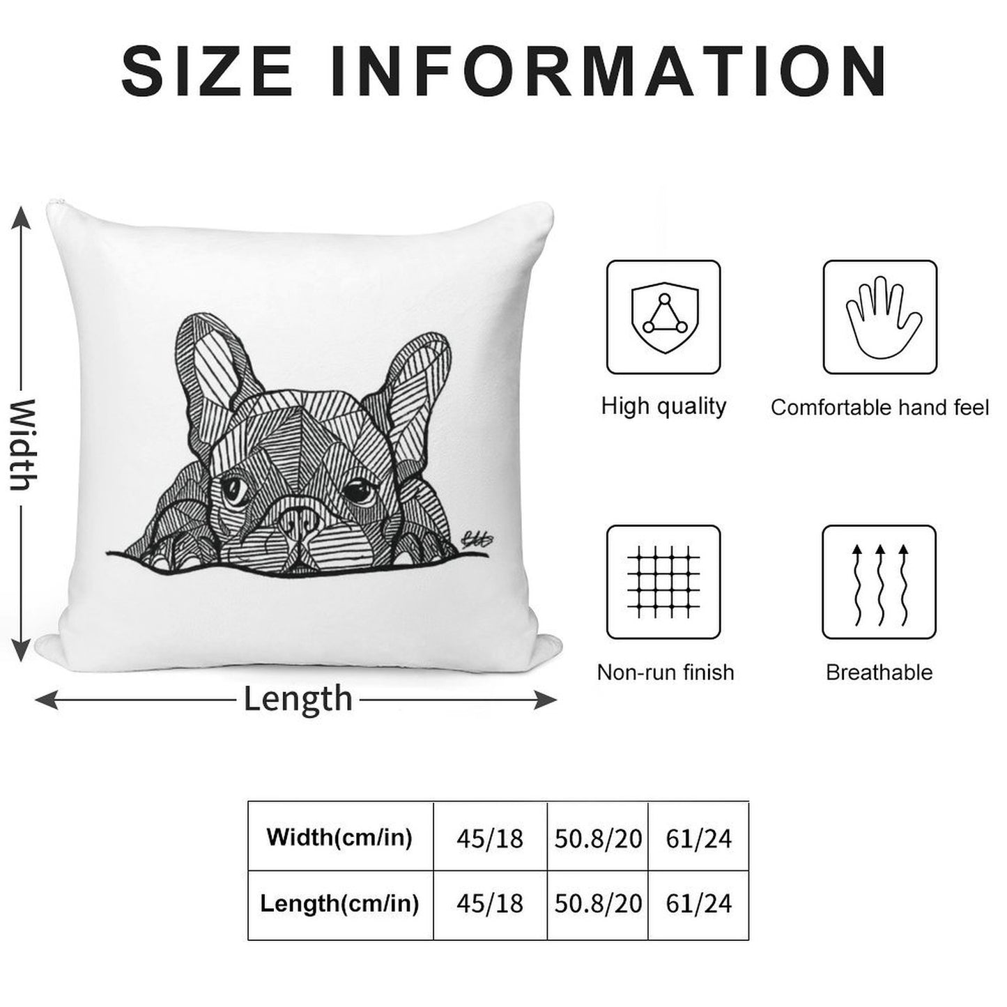 French Bulldog Puppy Soft Durable Construction Throw Pillow