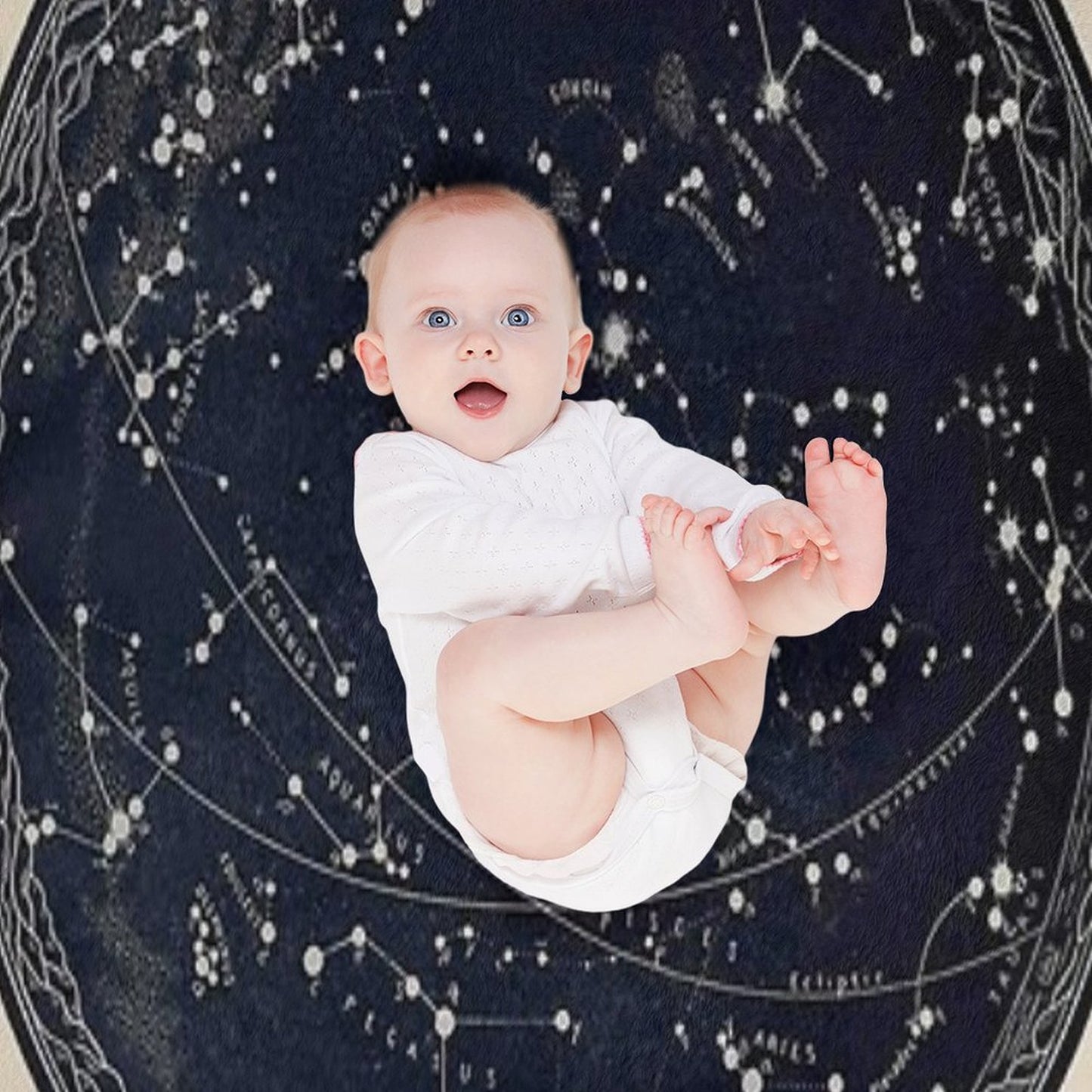 Antique Map of The Night Sky, 19th Century Astronomy Throw Blanket