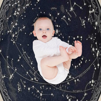 Antique Map of The Night Sky, 19th Century Astronomy Throw Blanket