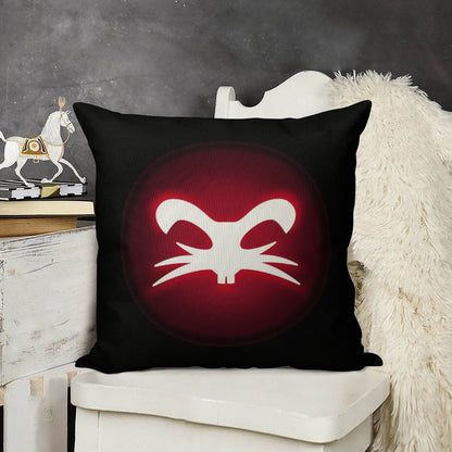 Right Click Esport — Bold Red Circle Logo Linen Throw Pillow Cover