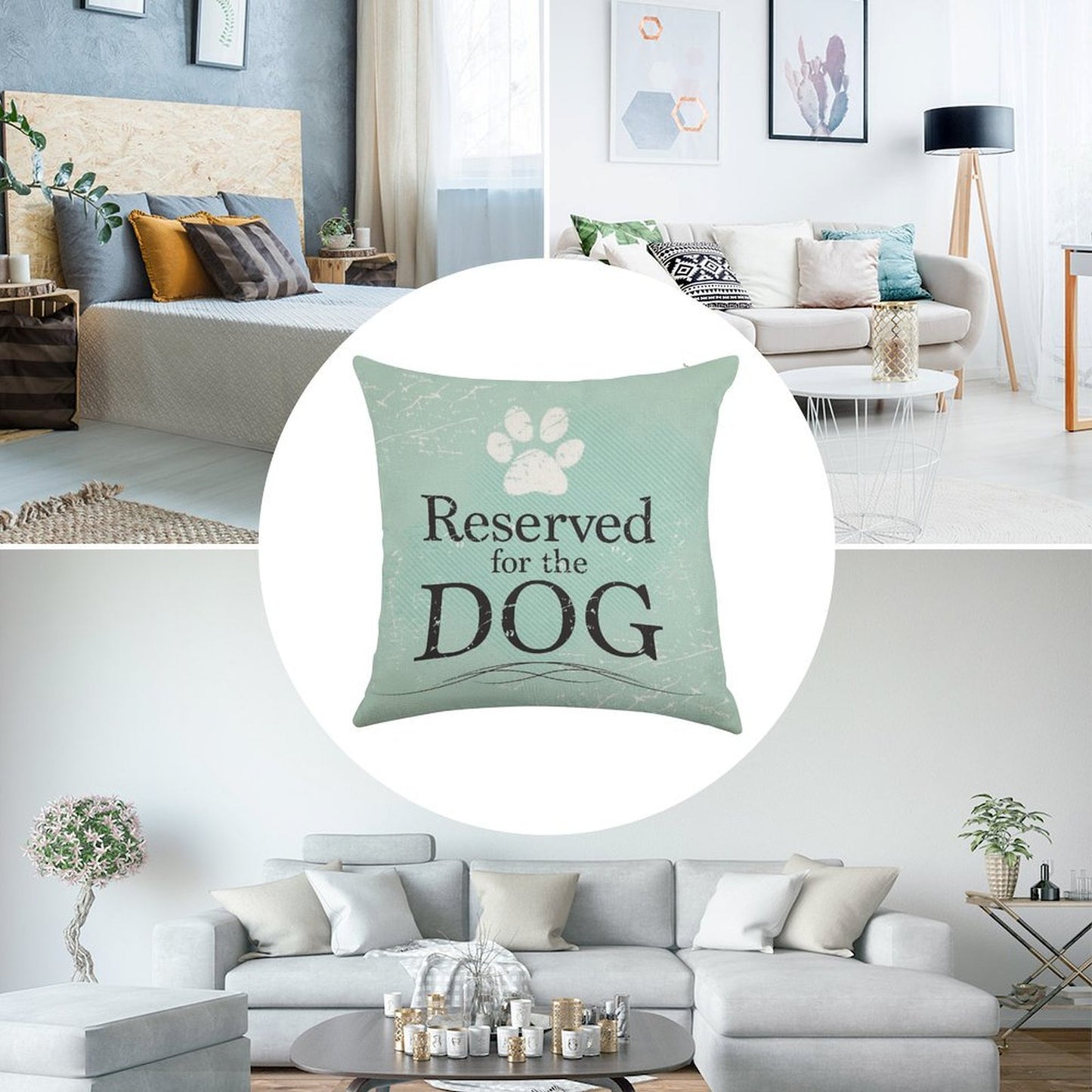 Reserved for The Dog Linen Throw Pillow Cover
