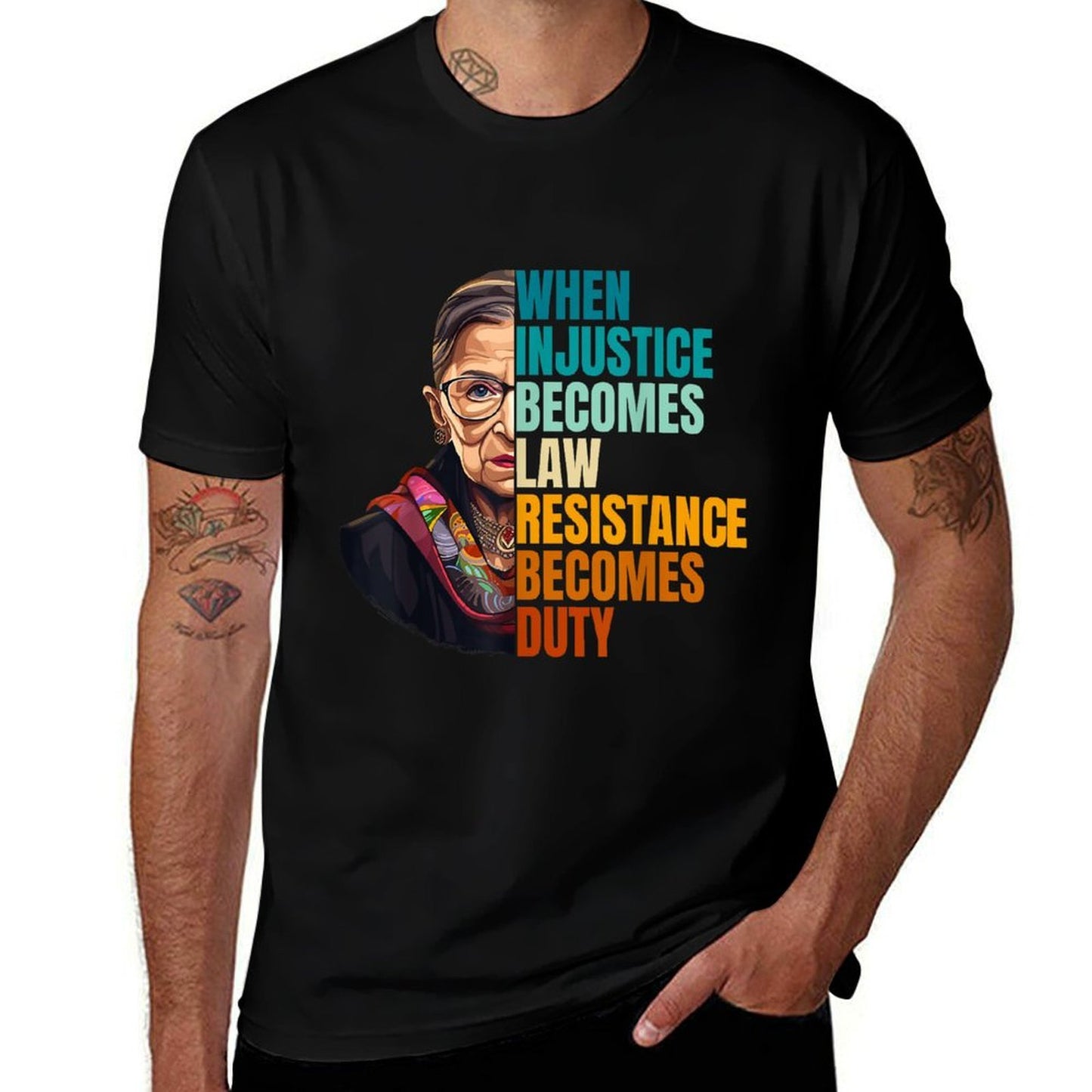 When Injustice Becomes Law Resistance Becomes Duty RBG Quote  Lightweight T-Shirt