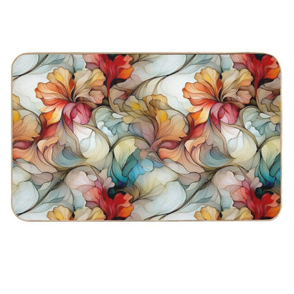 Elegant Floral Glass Effect Seamless Pattern Fire And Ice  Versatile Bath Mat