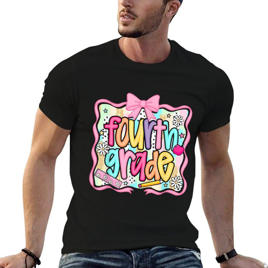 Fourth Grade Floral Coquette 4th Grade Girls Back To School  Easy-care T-Shirt