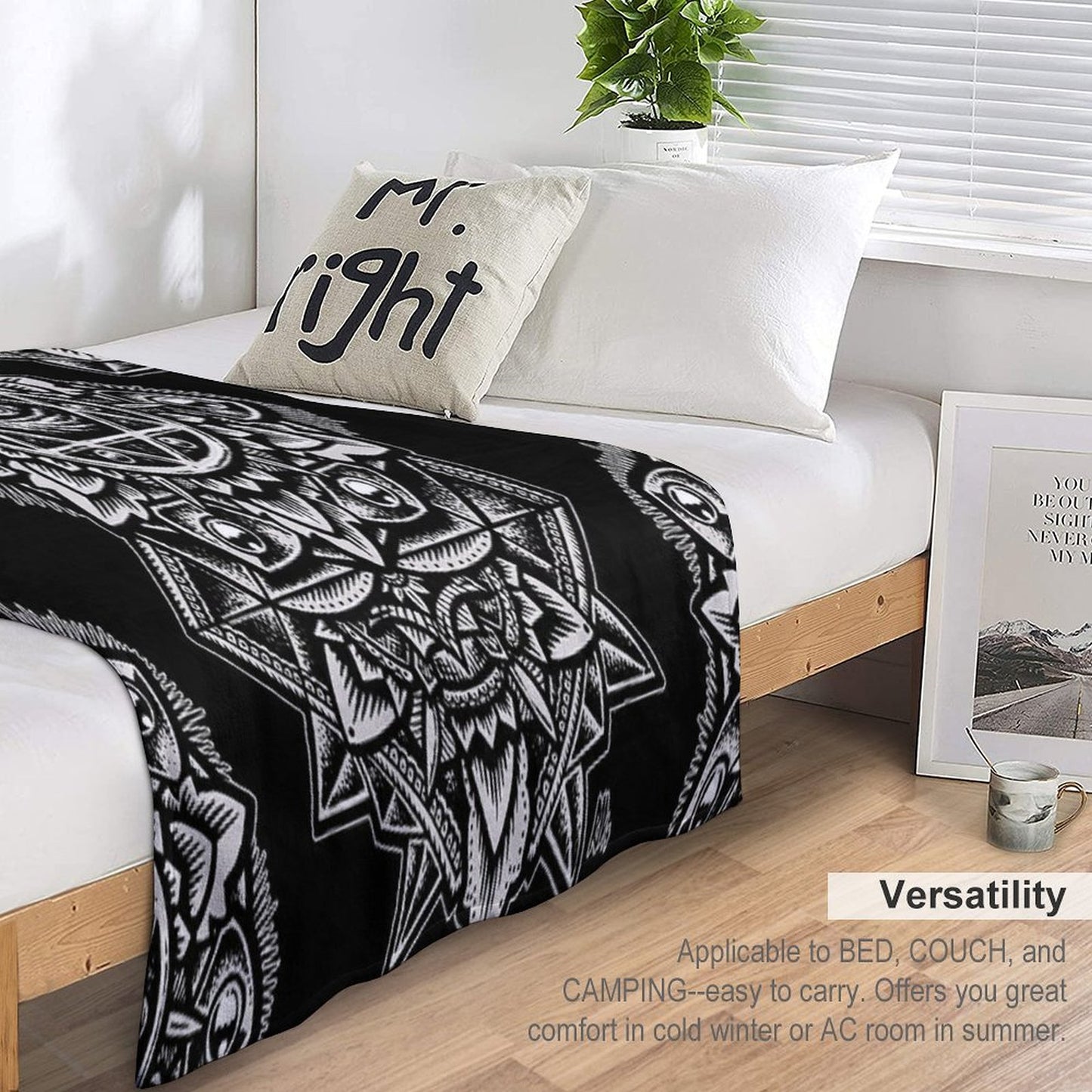 Eye of God Flower Mandala Throw Blanket