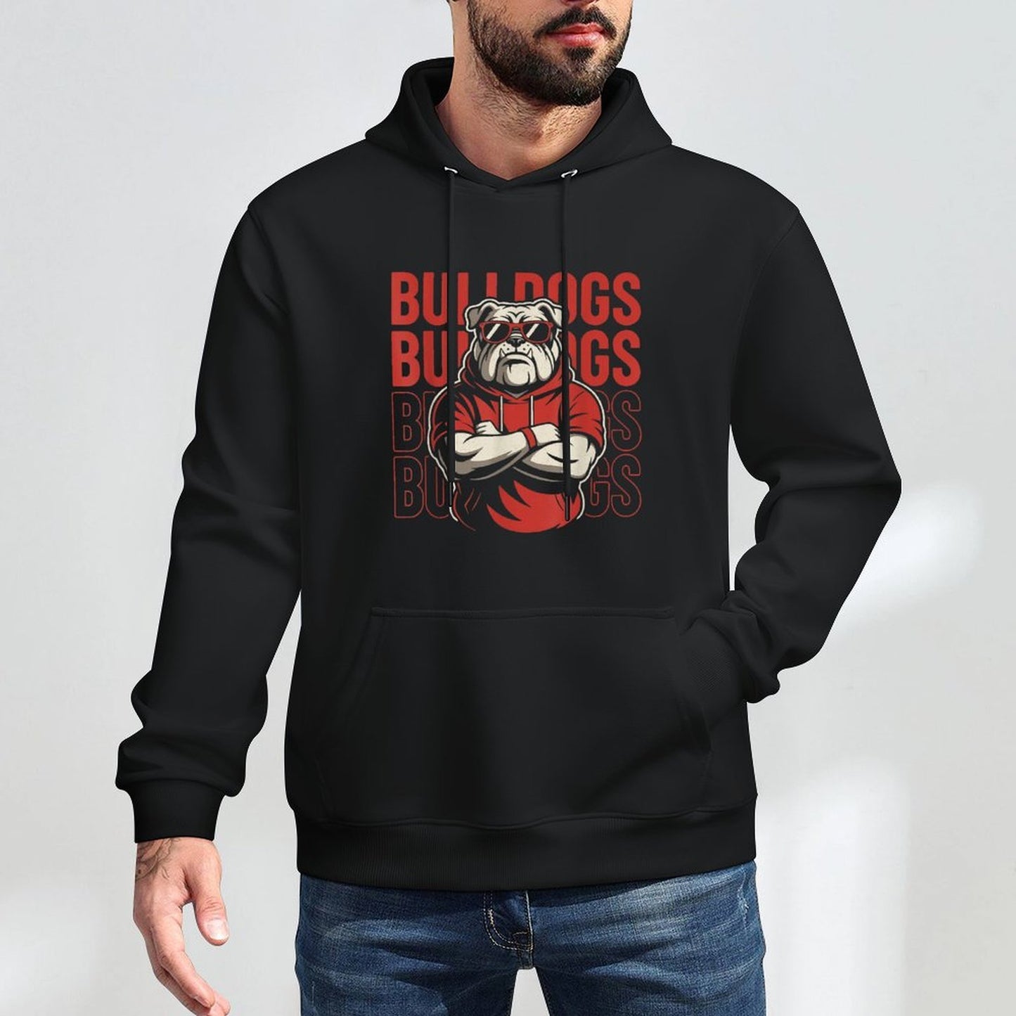 Retro Bulldogs Gift for Men Women Boys Girls Kids Shape Retention Hoodie