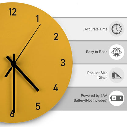 Clock Numbers Mustard 2 Wall Clock