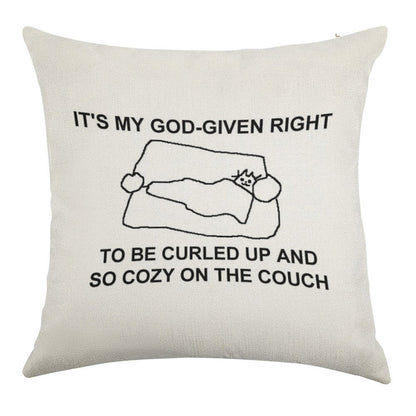 Cozy on The Couch Linen Throw Pillow Cover