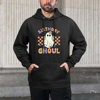 Birthday Ghoul Ghost Groovy Funny Halloween Birthday Party Casual Wear Hoodie
