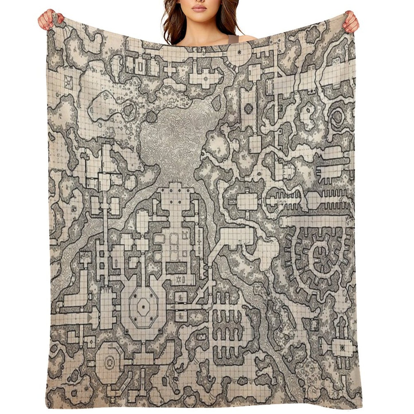 The Winter Tombs - A Massive Dungeon Complex by Dyson Logos Throw Blanket