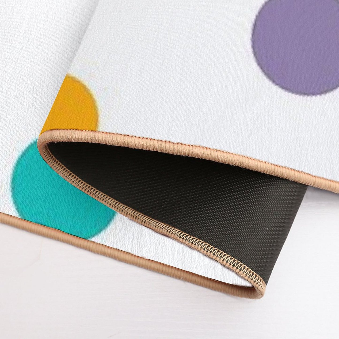Colourful Dots Large on White Bath Mat