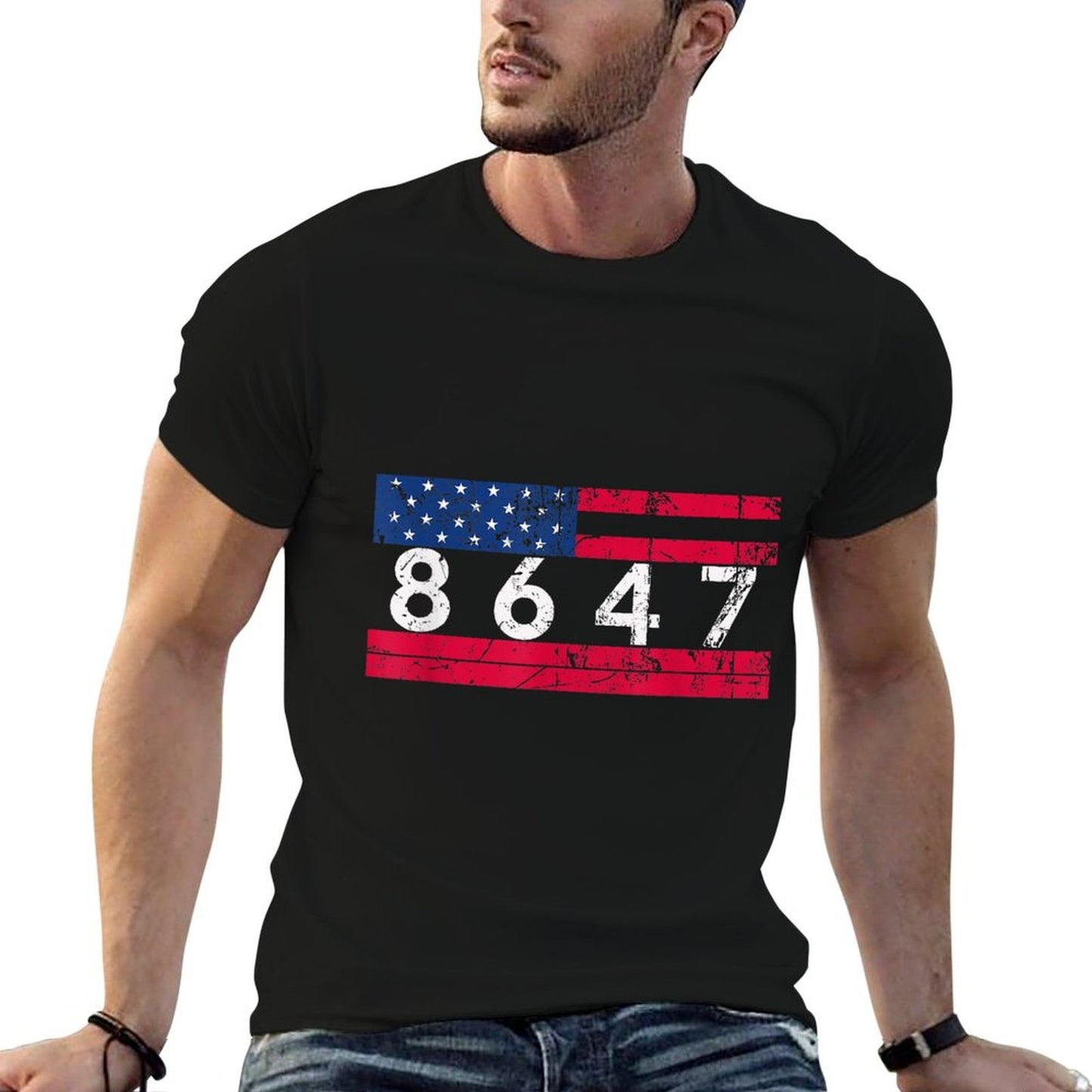 Anti Trump Impeach 47 8647 86 47 47th President US  Trendy Pattern T-Shirt
