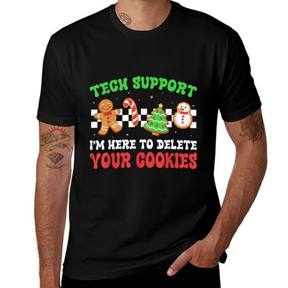Christmas Tech Support Here to Delete Cookies Xmas Men Women  Lightweight T-Shirt