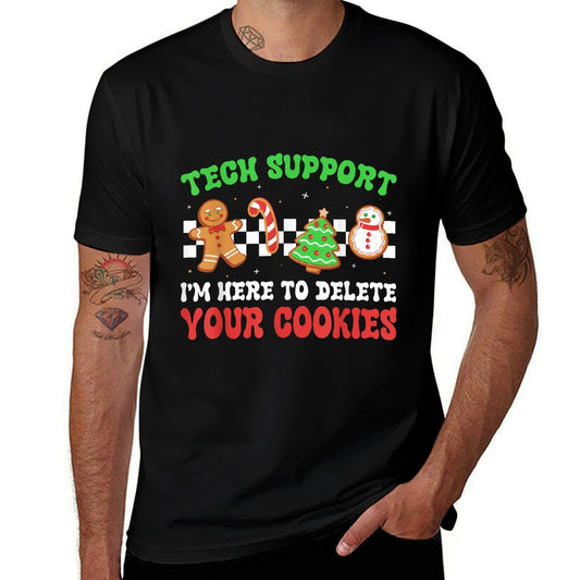 Christmas Tech Support Here to Delete Cookies Xmas Men Women  Lightweight T-Shirt