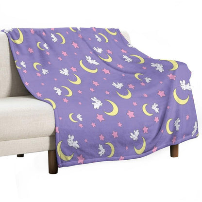 Rabbit of The Moon Throw Blanket