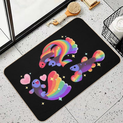Rainbow Guppy 5  Pet-Safe Bath Mat