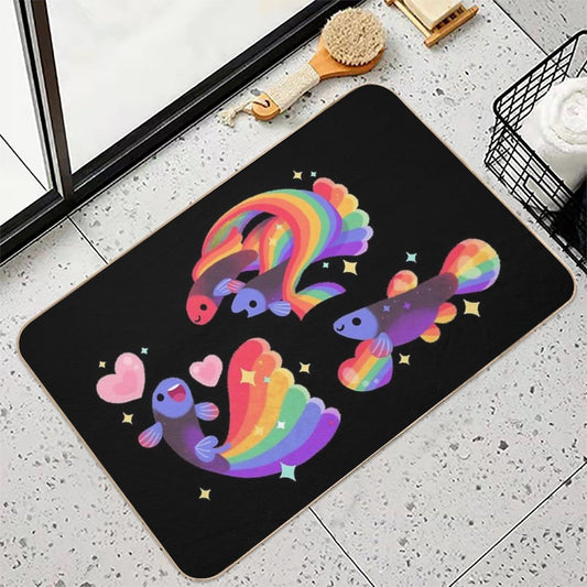 Rainbow Guppy 5  Pet-Safe Bath Mat