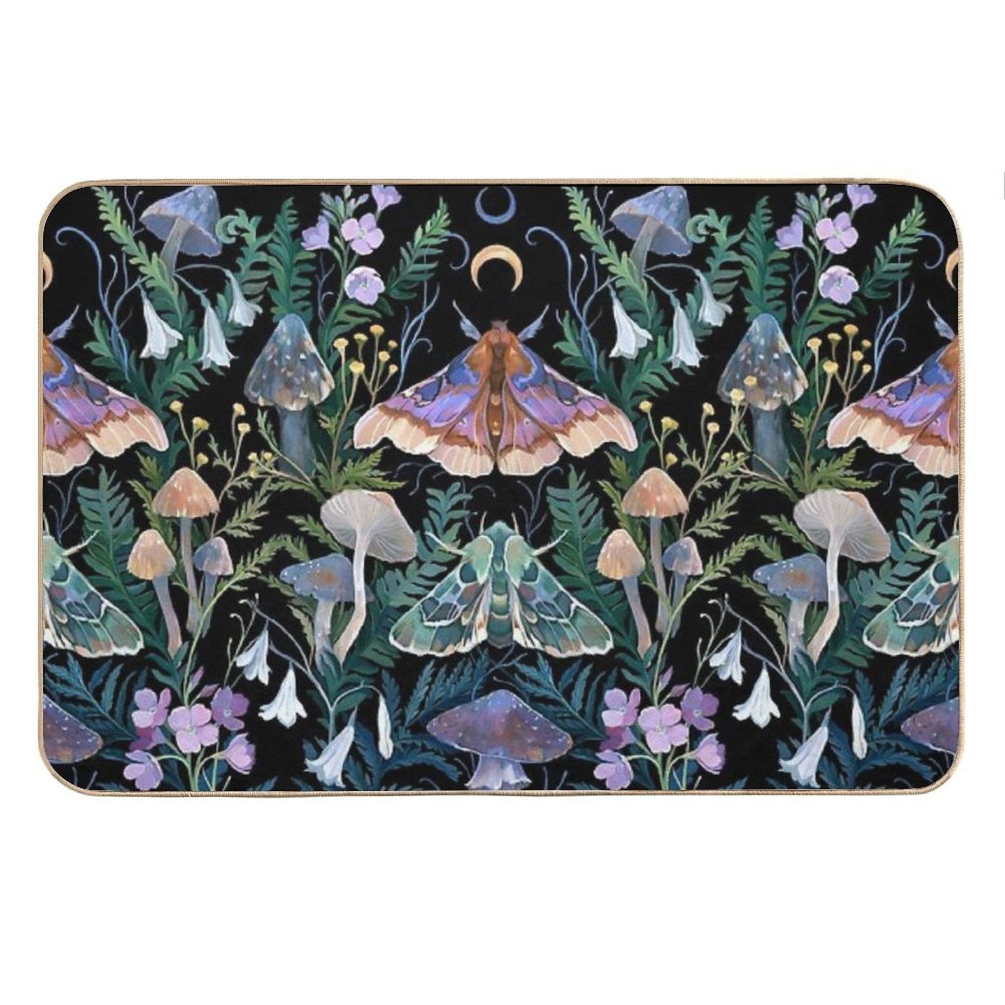 Sphinx Moth Mushroom Bath Mat