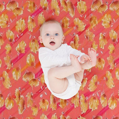 Watercolor Painted Flowers with Diagonal Accents Throw Blanket