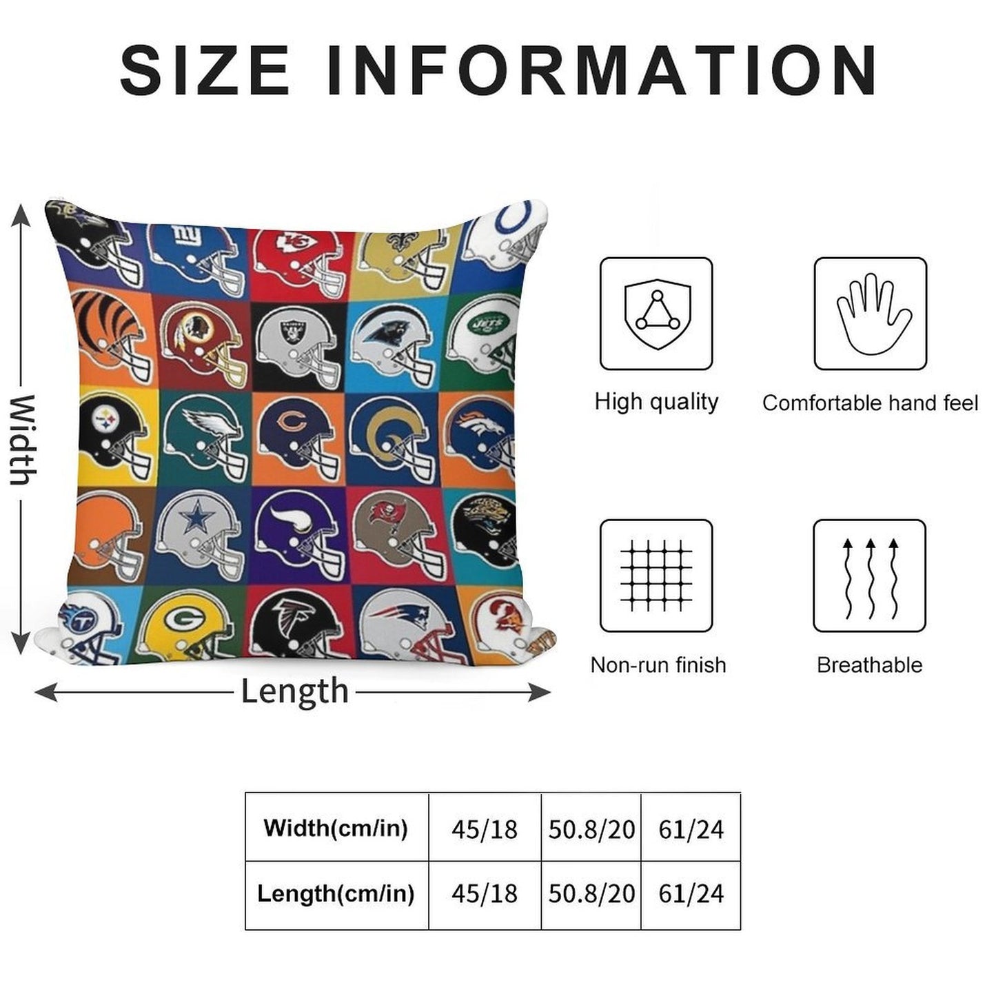 NFL USA Soft Short Plush Fabric Throw Pillow