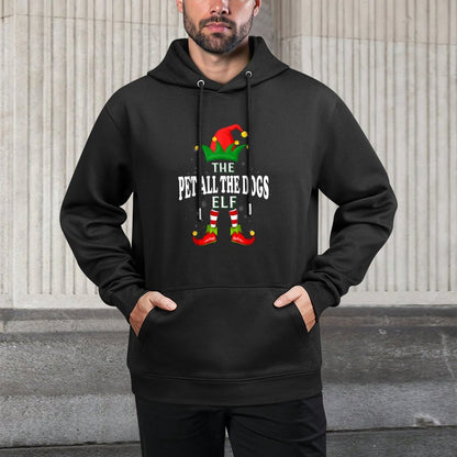Xmas Pet All The Dogs Elf Family Matching Christmas Pajama Colorfast Hoodie