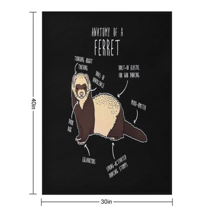 Anatomy of A Ferret Throw Blanket