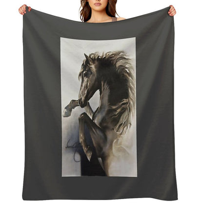 Black Fury Throw Blanket