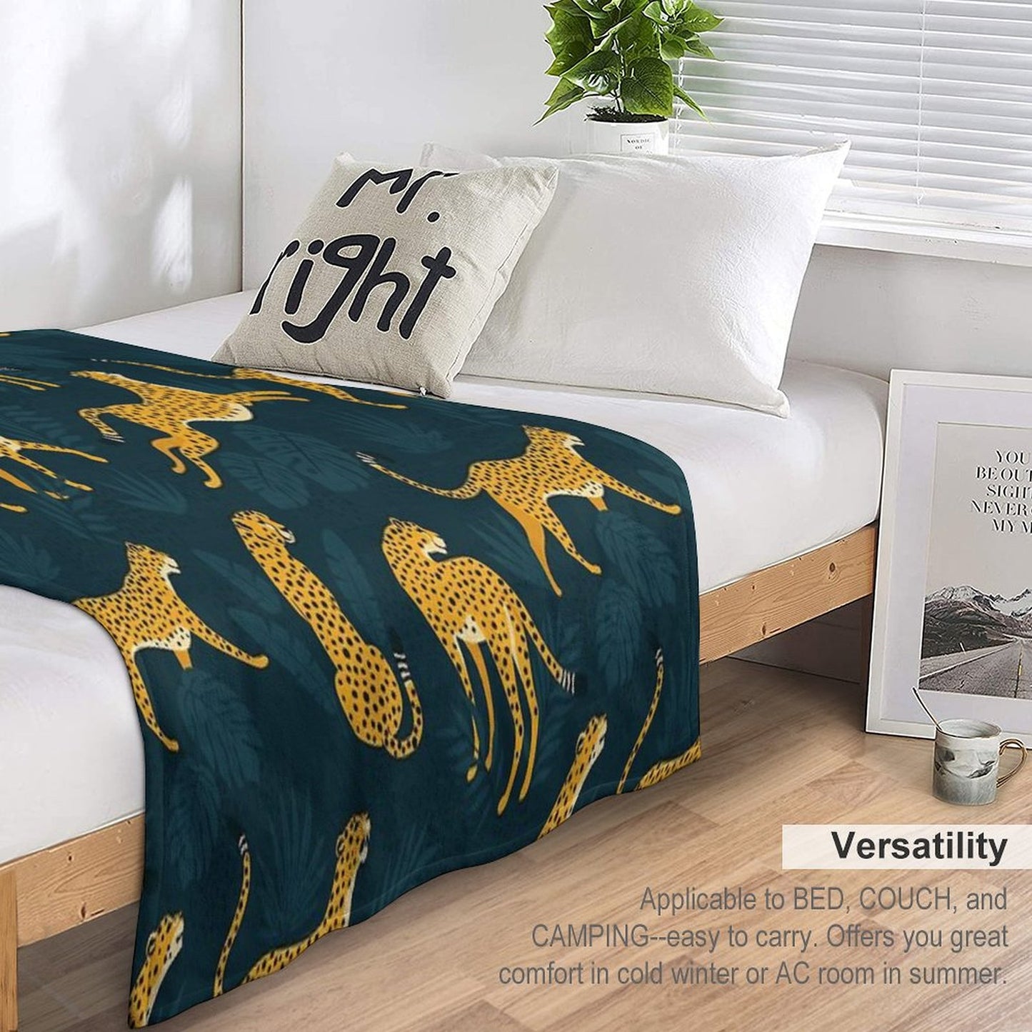 Night Cheetah Pattern Throw Blanket