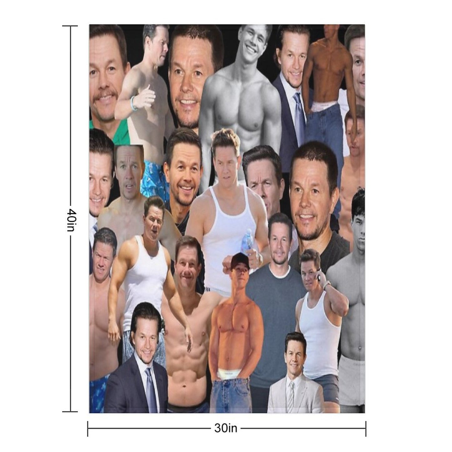 Mark Wahlberg Photo Collage Throw Blanket