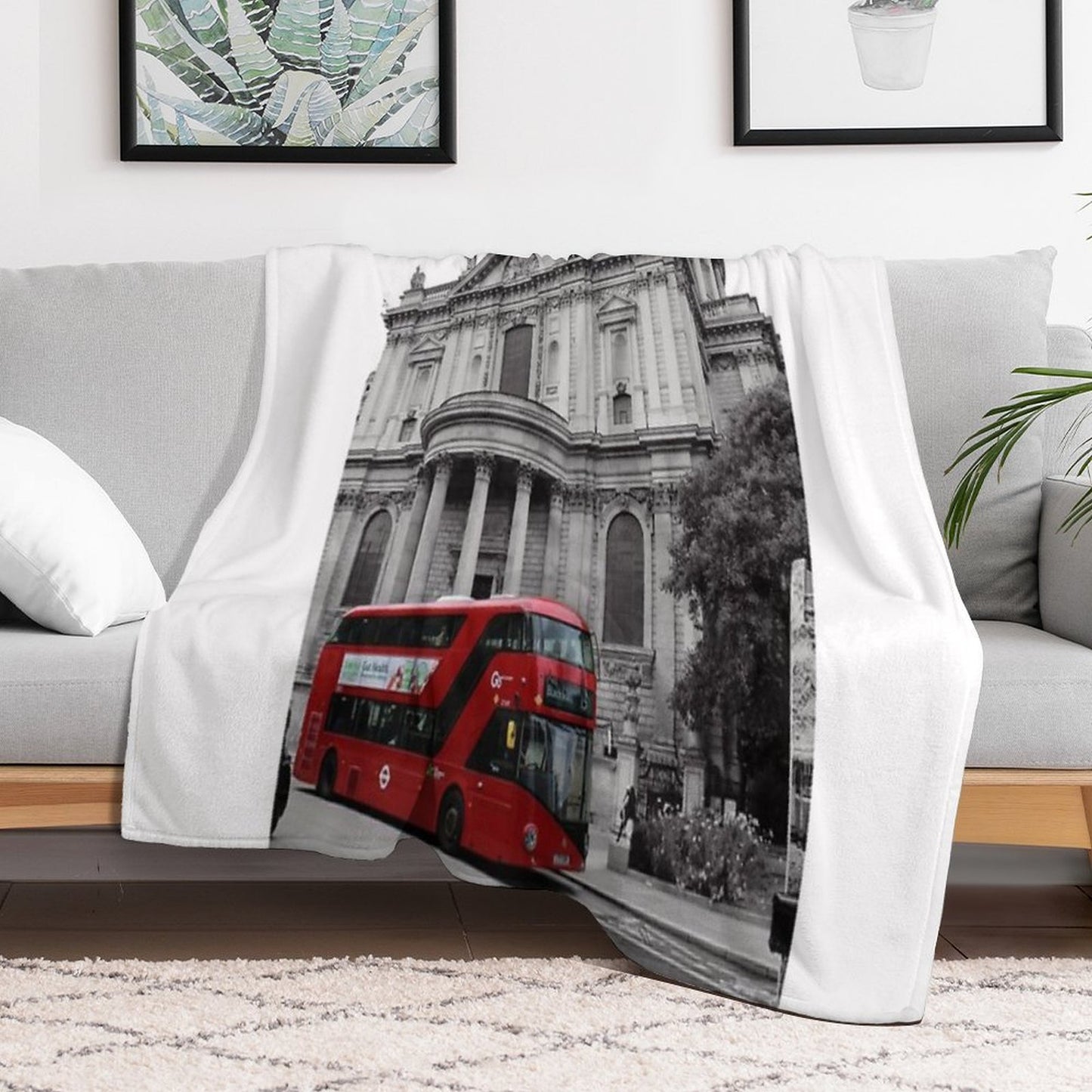London Street Photography Print Throw Blanket