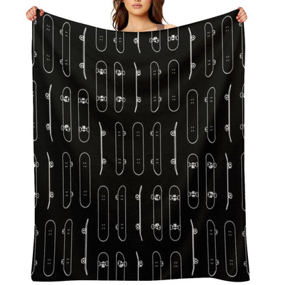 Skateboard Rows White Lines Throw Blanket