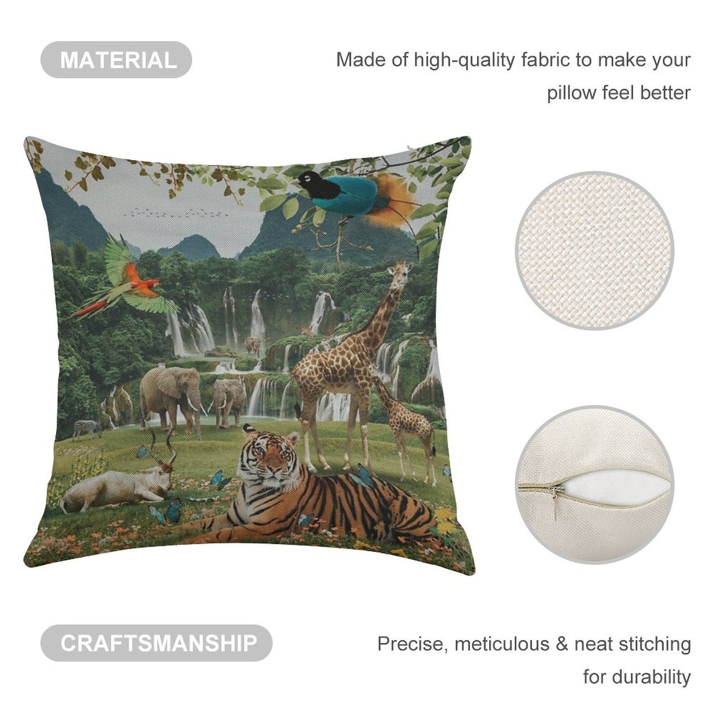 NEW WORLD Linen Throw Pillow Cover