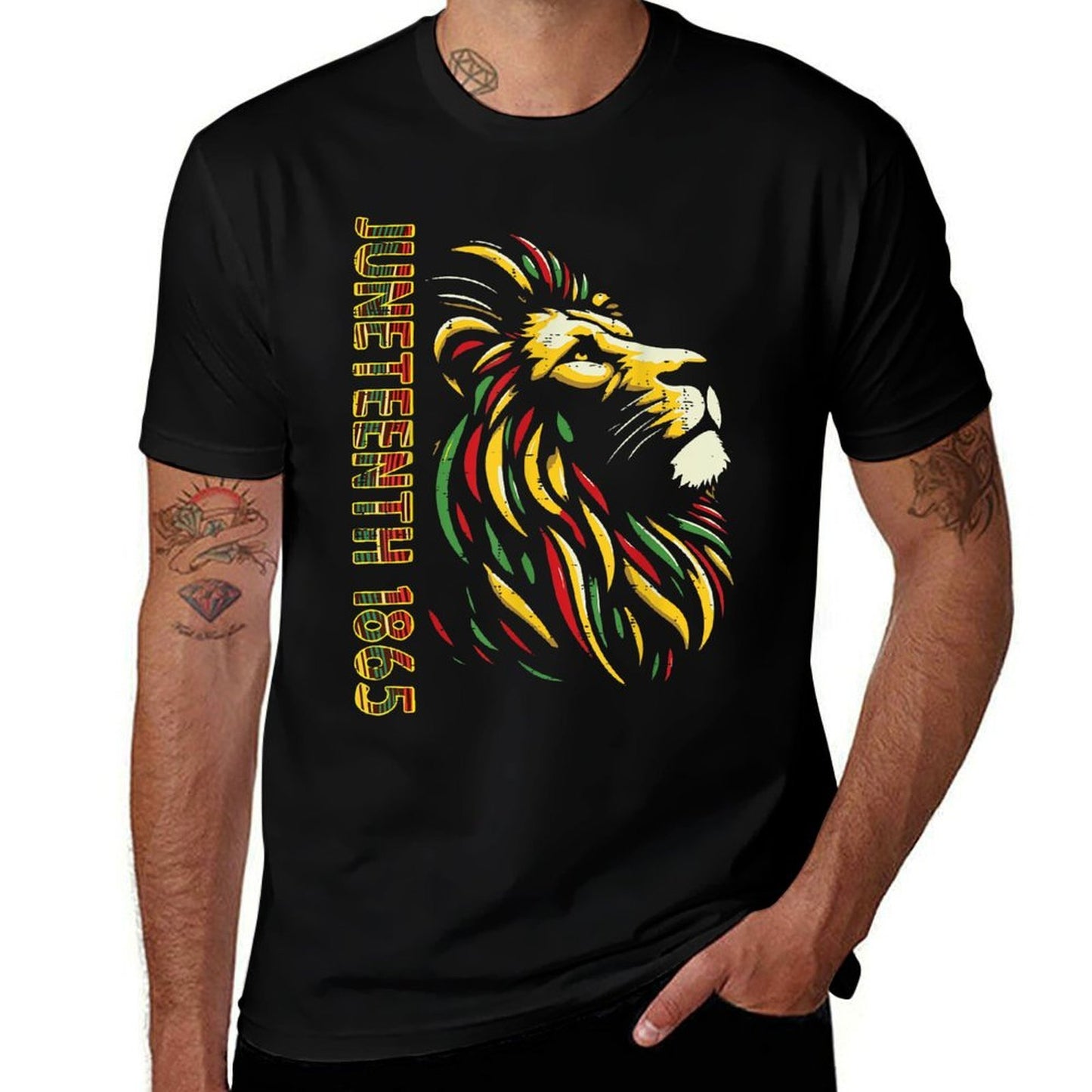 Juneteenth Lion Black African June 19th Men Women Kids  Cotton T-Shirt