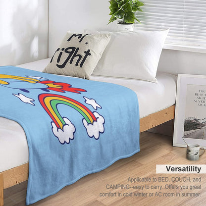 Dog Flying On A Skateboard Throw Blanket