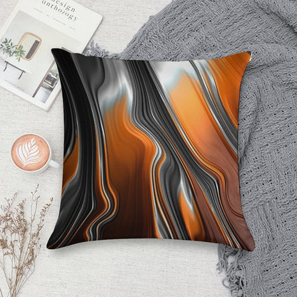Orange And Black Paint Soft Home Decor Throw Pillow