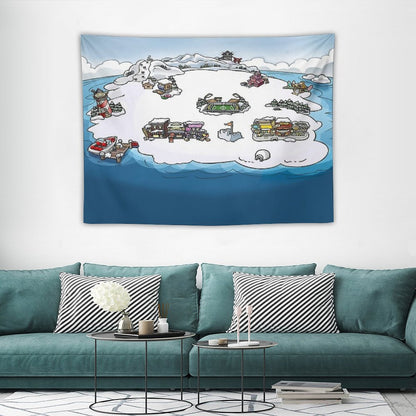 Club Penguin Map Tapestry