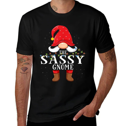 Sassy Gnome Matching Christmas Family Pajama  Moisture-wicking T-Shirt